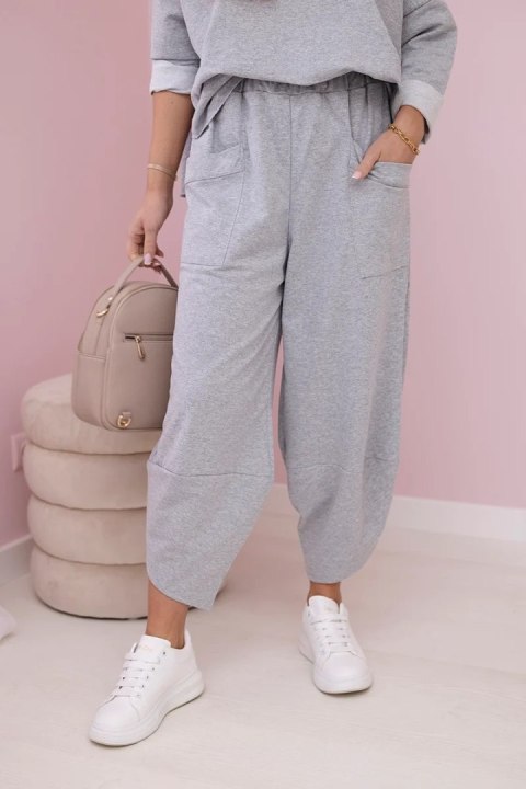 Komplet bawełniany bluza + spodnie jasny szary Komplet bawełniany bluza + spodnie jasny szary