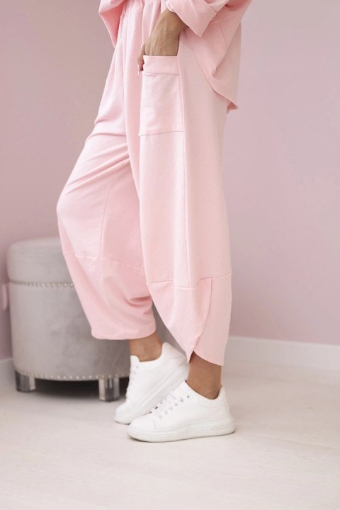 Komplet bawełniany bluza + spodnie pudrowy róż Komplet bawełniany bluza + spodnie pudrowy róż