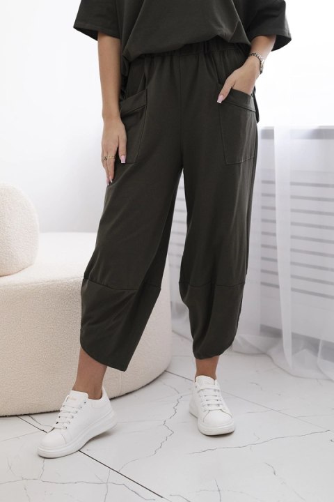 Komplet bawełniany bluzka + spodnie khaki Komplet bawełniany bluzka + spodnie khaki