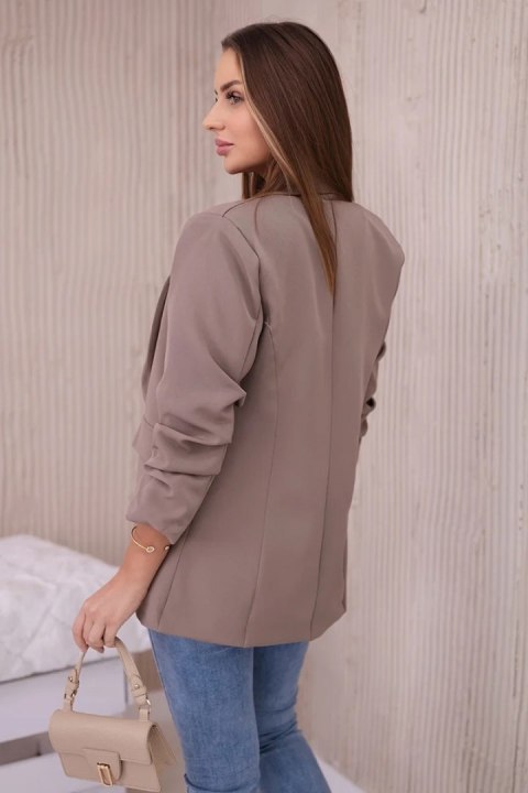 Marynarka z klapami elegancka cappuccino Marynarka z klapami elegancka cappuccino