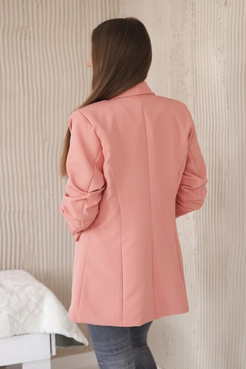 Marynarka z klapami elegancka ciemno morelowa Marynarka z klapami elegancka ciemno morelowa