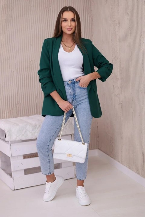 Marynarka z klapami elegancka ciemno zielona Marynarka z klapami elegancka ciemno zielona