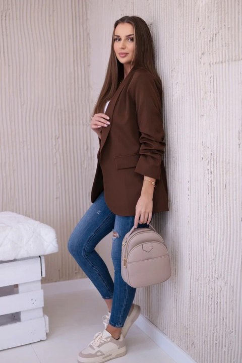 Marynarka z klapami elegancka czekoladowa Marynarka z klapami elegancka czekoladowa