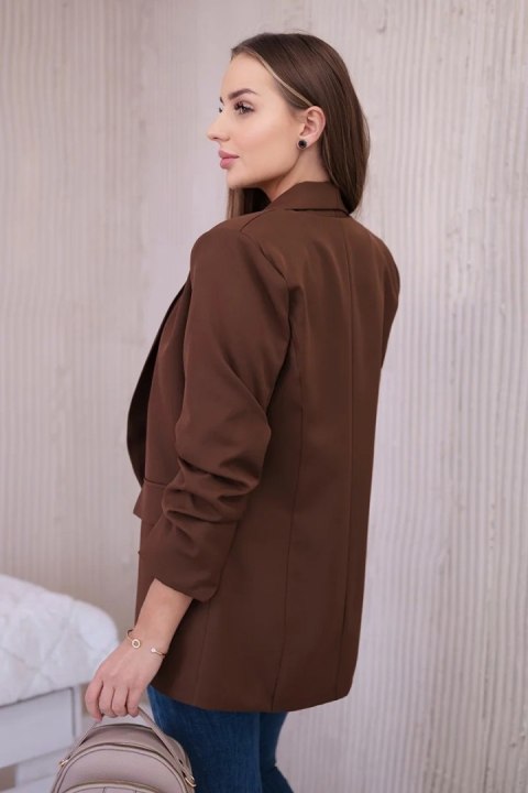 Marynarka z klapami elegancka czekoladowa Marynarka z klapami elegancka czekoladowa