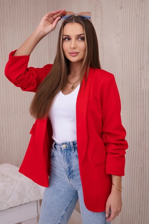 Marynarka z klapami elegancka czerwona Marynarka z klapami elegancka czerwona