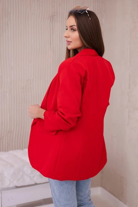 Marynarka z klapami elegancka czerwona Marynarka z klapami elegancka czerwona