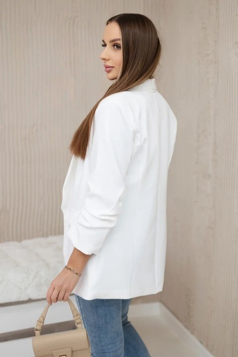 Marynarka z klapami elegancka ecru Marynarka z klapami elegancka ecru