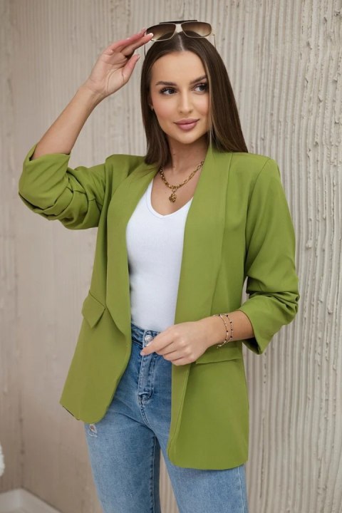 Marynarka z klapami elegancka oliwkowa Marynarka z klapami elegancka oliwkowa