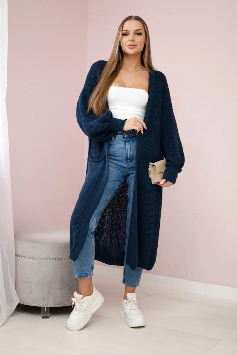 Sweter długi kardigan granatowy Sweter długi kardigan granatowy