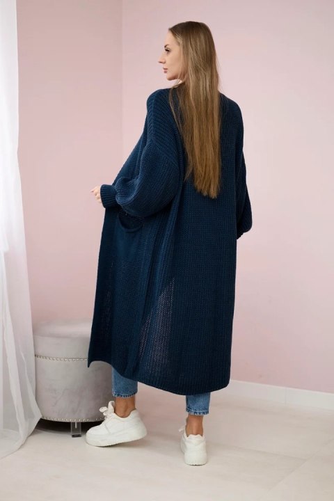 Sweter długi kardigan granatowy Sweter długi kardigan granatowy