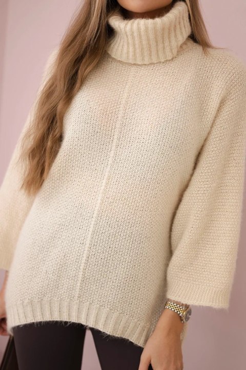 Sweter z golfem beżowy Sweter z golfem beżowy