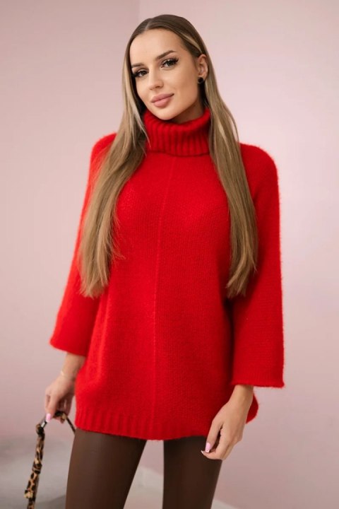 Sweter z golfem czerwony Sweter z golfem czerwony