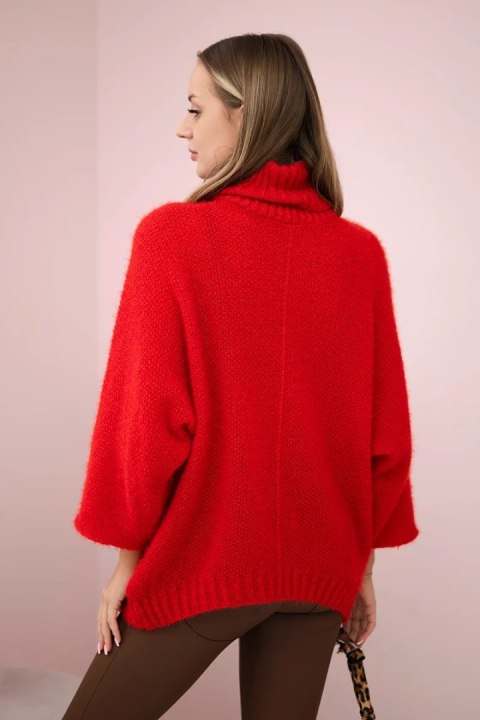 Sweter z golfem czerwony Sweter z golfem czerwony