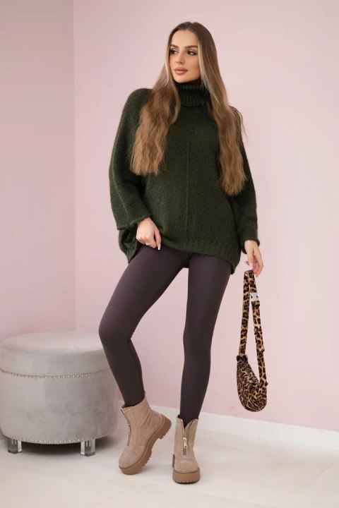 Sweter z golfem khaki Sweter z golfem khaki