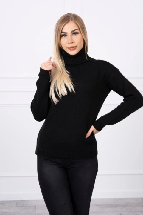 Sweter z wywijanym golfem czarny Sweter z wywijanym golfem czarny
