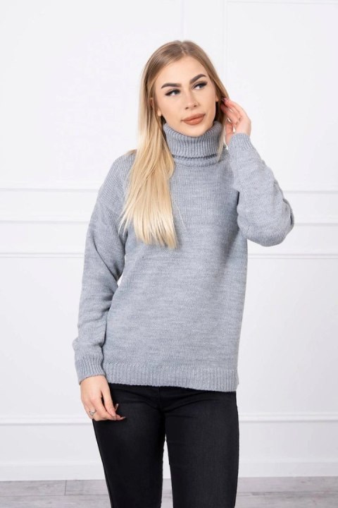Sweter z wywijanym golfem szary Sweter z wywijanym golfem szary
