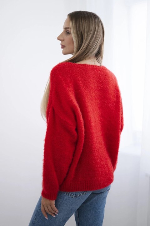 Sweter zapinany na guziki czerwony Sweter zapinany na guziki czerwony