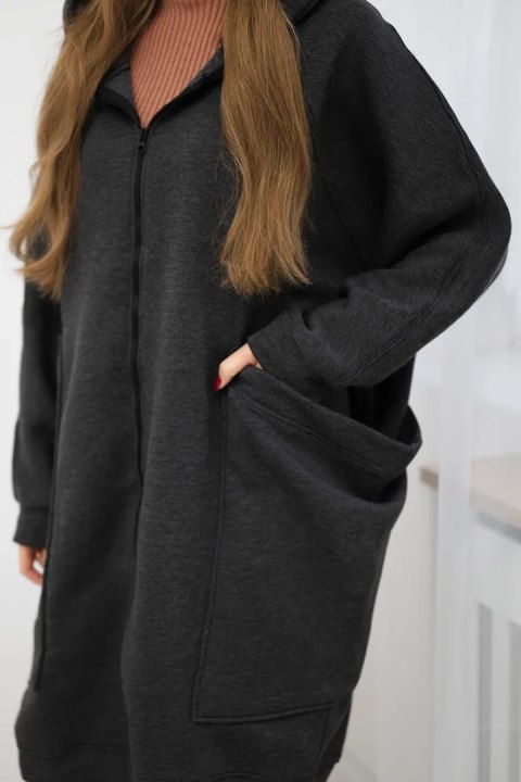 Bluza ocieplana oversize grafitowa Bluza ocieplana oversize grafitowa
