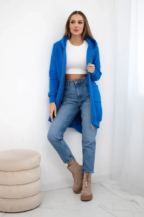 Bluza ocieplana z suwakiem z tyłu chabrowa Bluza ocieplana z suwakiem z tyłu chabrowa