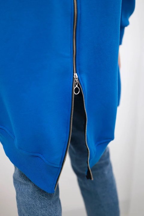 Bluza ocieplana z suwakiem z tyłu chabrowa Bluza ocieplana z suwakiem z tyłu chabrowa