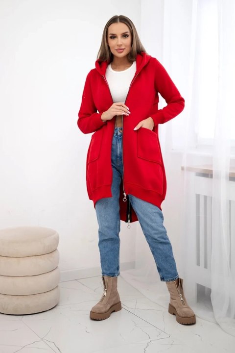 Bluza ocieplana z suwakiem z tyłu czerwona Bluza ocieplana z suwakiem z tyłu czerwona