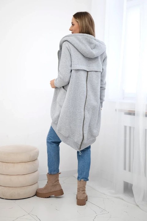 Bluza ocieplana z suwakiem z tyłu szara Bluza ocieplana z suwakiem z tyłu szara