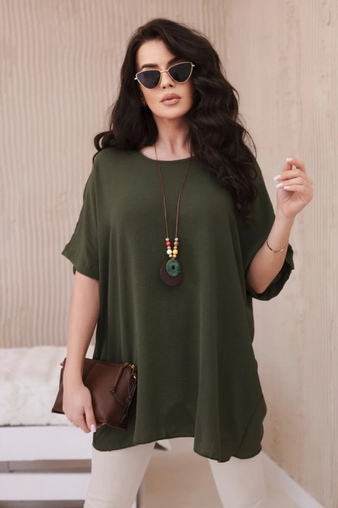 Bluzka oversize z wisiorkiem khaki Bluzka oversize z wisiorkiem khaki