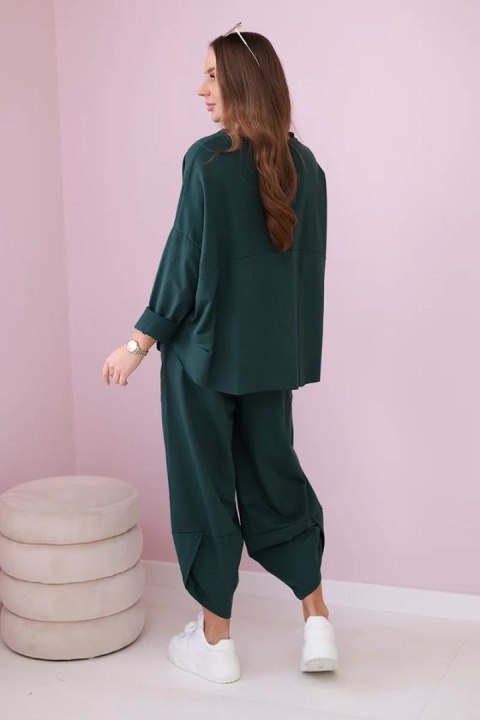 Komplet bawełniany bluza + spodnie ciemny zielony Komplet bawełniany bluza + spodnie ciemny zielony