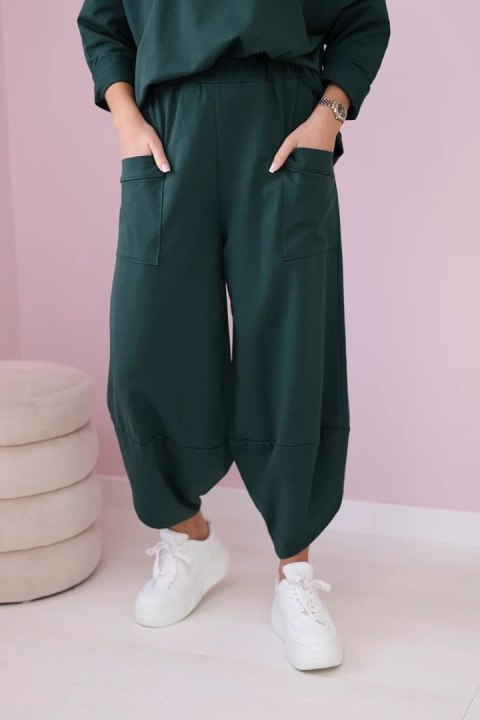 Komplet bawełniany bluza + spodnie ciemny zielony Komplet bawełniany bluza + spodnie ciemny zielony