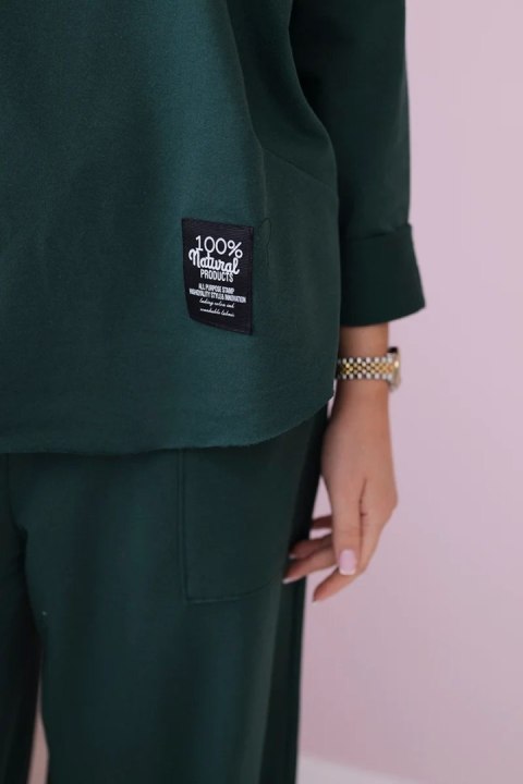 Komplet bawełniany bluza + spodnie ciemny zielony Komplet bawełniany bluza + spodnie ciemny zielony