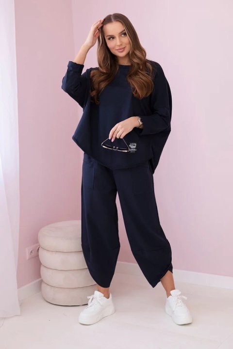 Komplet bawełniany bluza + spodnie granatowy Komplet bawełniany bluza + spodnie granatowy