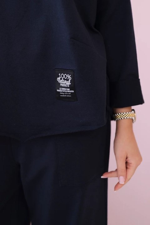Komplet bawełniany bluza + spodnie granatowy Komplet bawełniany bluza + spodnie granatowy