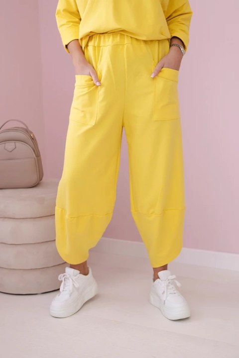 Komplet bawełniany bluza + spodnie żółty Komplet bawełniany bluza + spodnie żółty