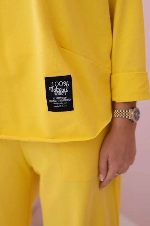 Komplet bawełniany bluza + spodnie żółty Komplet bawełniany bluza + spodnie żółty