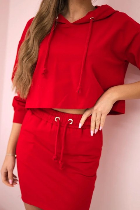 Komplet bluzy ze spódniczką czerwony Komplet bluzy ze spódniczką czerwony