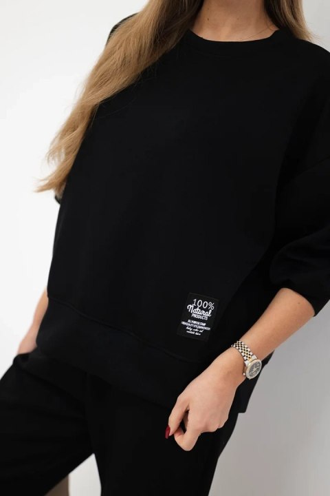 Komplet z wiskozy bluza + spodnie czarny Komplet z wiskozy bluza + spodnie czarny