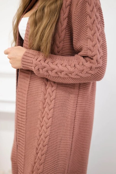 Sweter Kardigan splot warkocz ciemny różowy Sweter Kardigan splot warkocz ciemny różowy