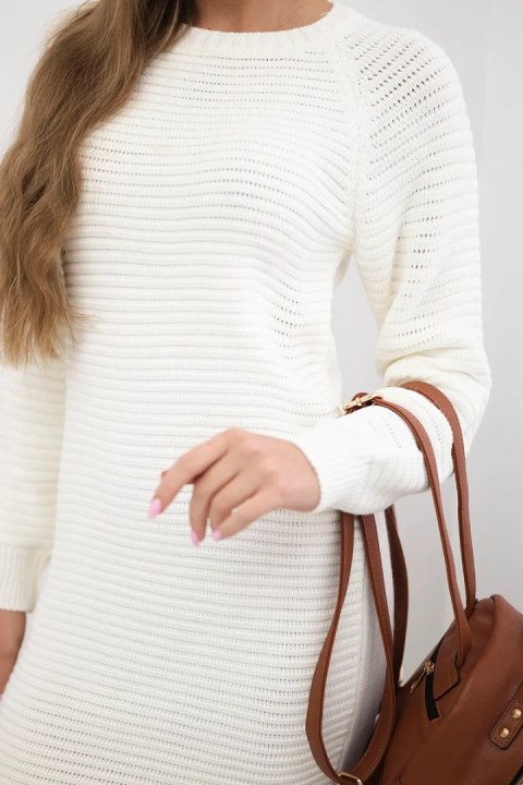 Sweter Sukienka w prążek ecru Sweter Sukienka w prążek ecru