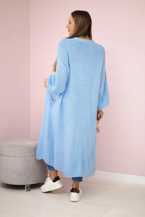 Sweter długi kardigan niebieski Sweter długi kardigan niebieski