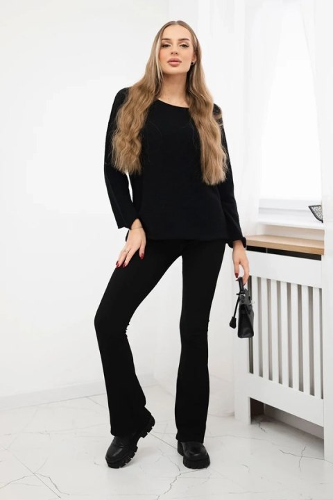 Sweter z okrągłym dekoltem czarny Sweter z okrągłym dekoltem czarny