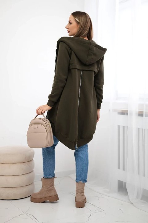Bluza ocieplana z suwakiem z tyłu khaki Bluza ocieplana z suwakiem z tyłu khaki