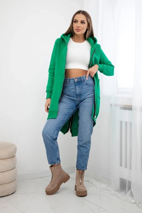 Bluza ocieplana z suwakiem z tyłu zielona Bluza ocieplana z suwakiem z tyłu zielona