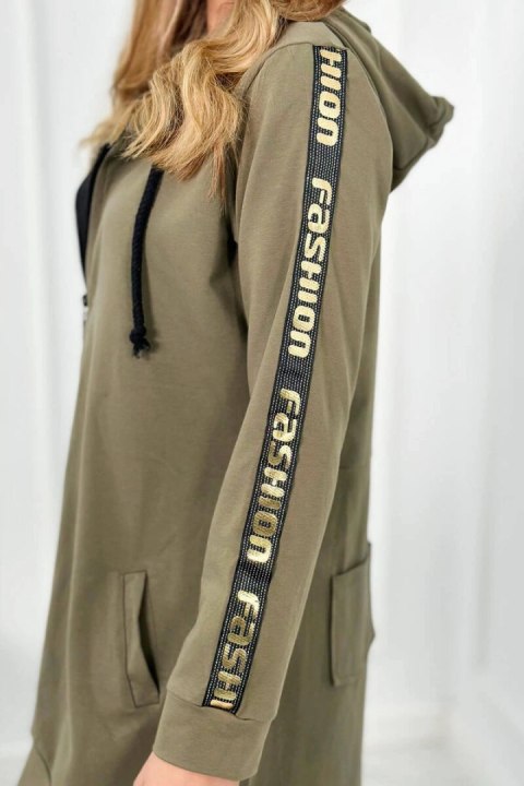 Bluza z suwakiem z tyłu khaki Bluza z suwakiem z tyłu khaki