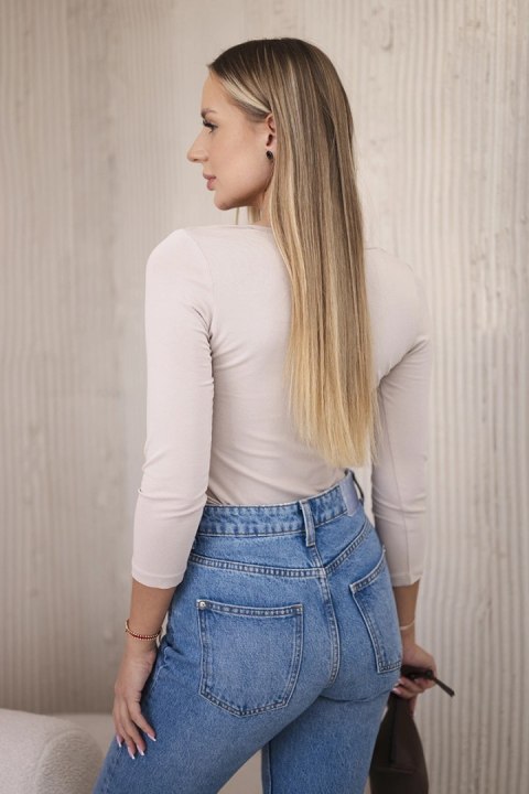 Bluzka body z nadrukiem pistoletów beżowa Bluzka body z nadrukiem pistoletów beżowa