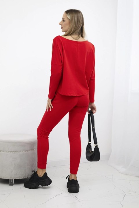 Komplet z bluzką oversize czerwony Komplet z bluzką oversize czerwony