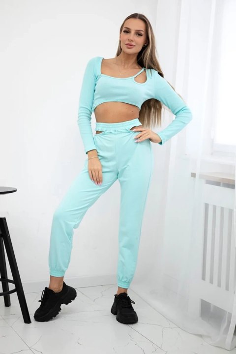 Komplet z bluzką top miętowy Komplet z bluzką top miętowy