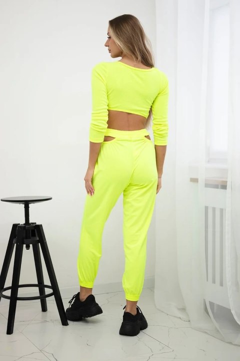 Komplet z bluzką top żółty neon Komplet z bluzką top żółty neon