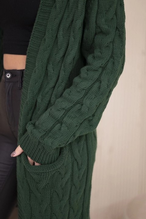 Sweter z kapturem i kieszeniami ciemny zielony Sweter z kapturem i kieszeniami ciemny zielony