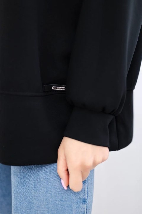 Bluza z kapturem z wiskozy czarna Bluza z kapturem z wiskozy czarna
