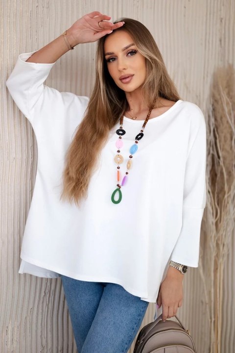 Bluzka oversize z wisiorkiem Masełko ecru Bluzka oversize z wisiorkiem Masełko ecru